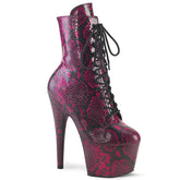 7 Inch Heel ADORE-1020SPWR Hot Pink Snake Print